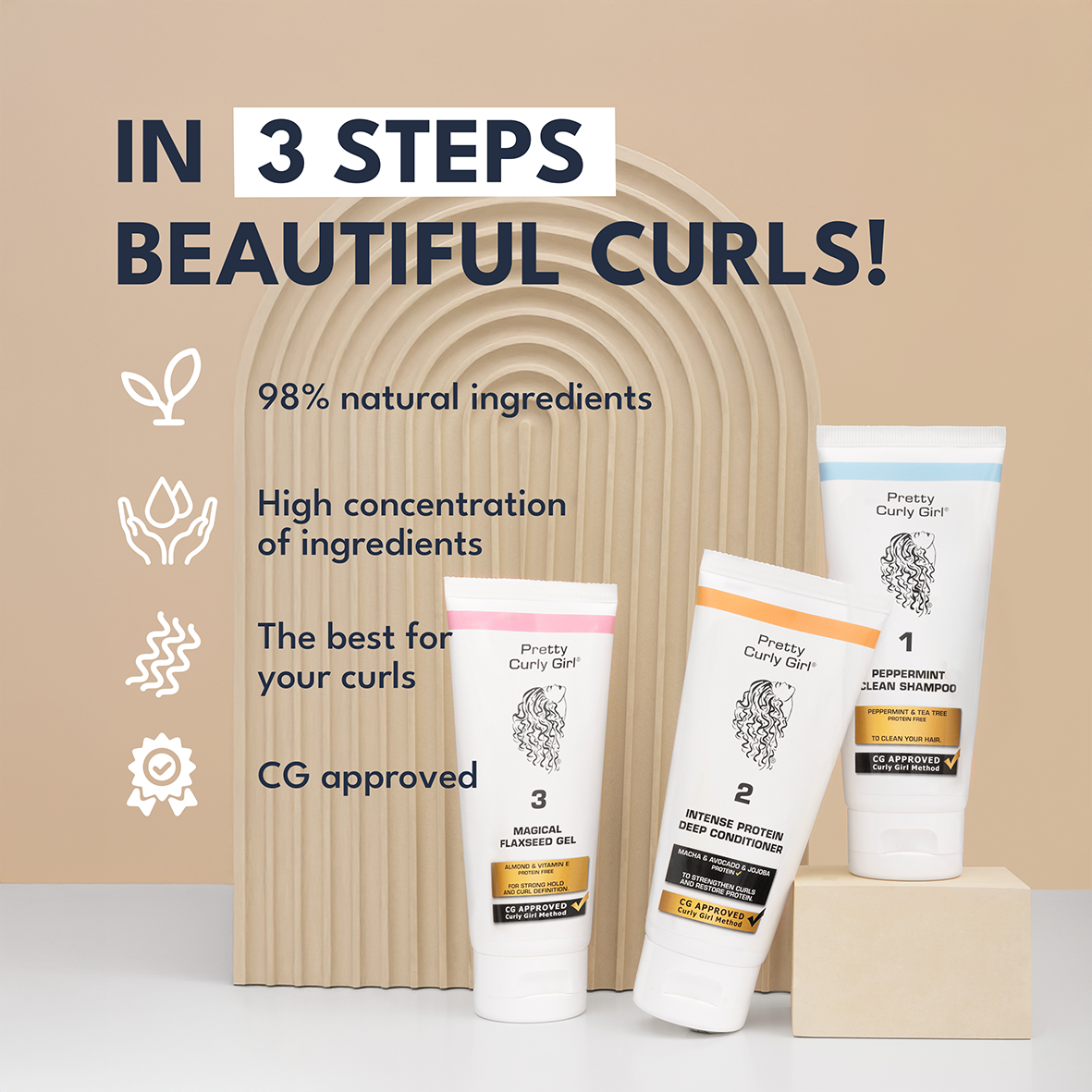 In 3 steps beautiful curls - curly girl approved