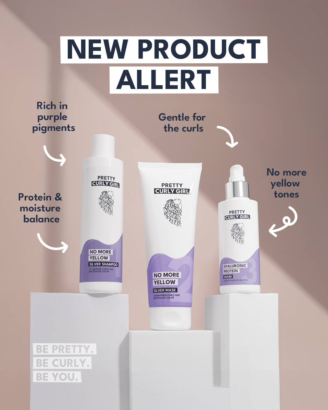 Blond Line Bundle Set | Pretty Curly Girl | Curly Girl Method Approved | Vegan Haarverzorging voor Krullen | Curly Hair Products